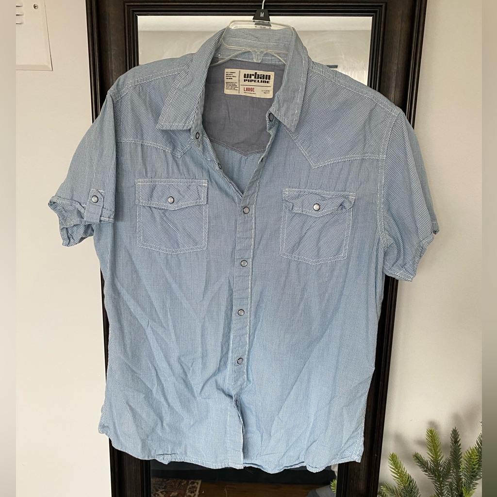Snap Front Button Down Tee.